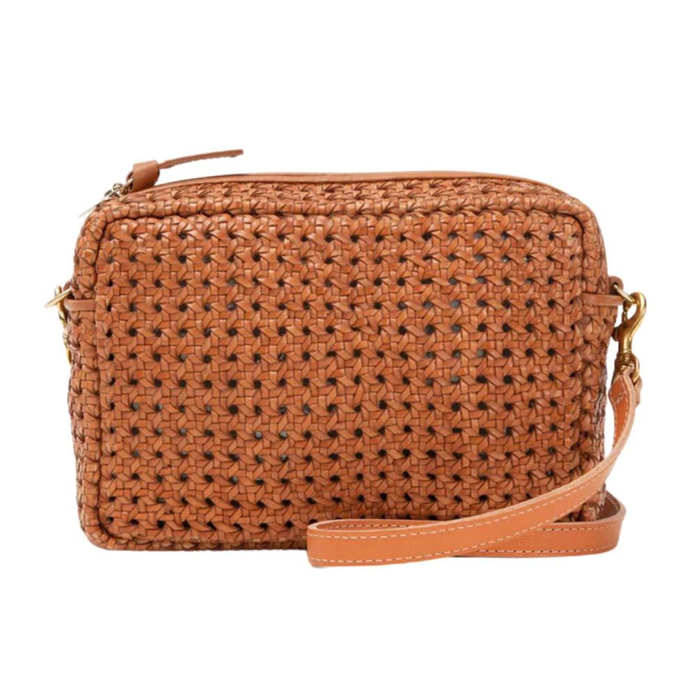 NEW CLARE V. midi sac bag in tan rattan